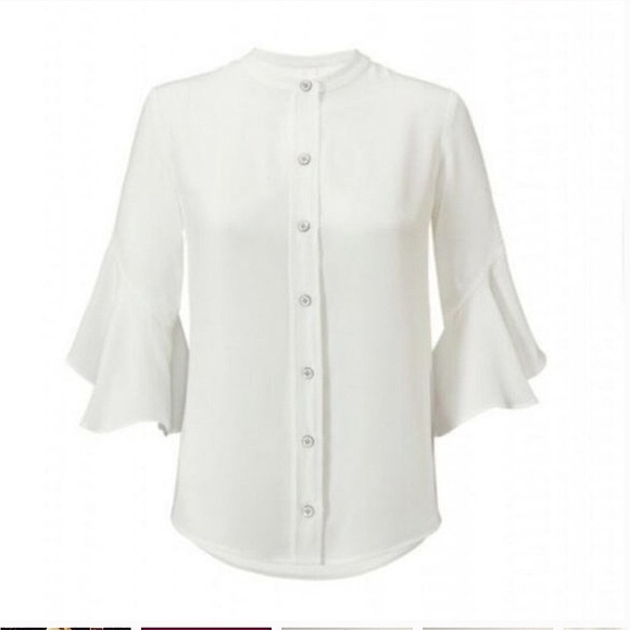 Cabi White Float Button-Up Blouse 5521 - Picture 1 of 7